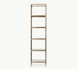 Modern Customized Contemporary Living Room Furniture Forged Metal Frame <strong>Narrow</strong> Glass Office <strong>Shelving</strong> - Product Image 5