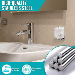 Porta rotolo carta <span class=keywords><strong>bagno</strong></span> acciaio inox 304 porta carta igienica tre M <span class=keywords><strong>adesivo</strong></span> - Product Image 4