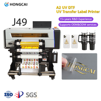 Impressora de Etiquetas UV com Estampagem a Quente Hongcai, Impressora de Transferência de Etiquetas de Cristal UV DTF, Cabeça de Impressão XP600