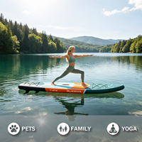 Vente flash : SUP gonflable Drop Stitch 11' x 33" avec pompe, planche à pagaie Sunset Stripe, kit complet tout-en-un