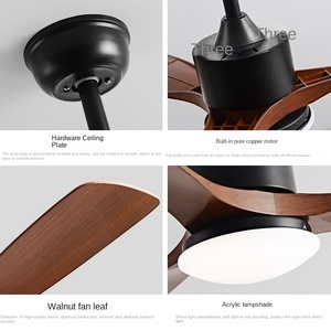 Quạt Trần Hiện Đại đèn phòng khách Quạt điện đèn chùm tích hợp đèn <span class=keywords><strong>Led</strong></span> 6 tốc độ DC động cơ điều khiển từ xa xuyên biên giới - Product Image 3