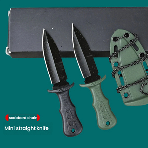 Outdoor camping stainless steel fruit knives pocket self-defense <b>small</b> straight knives portable necklaces mini knives - Product Image 1