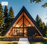 Villa préfabriquée moderne en acier léger, maisons modulaires préfabriquées imperméables et maisons à ossature bois, villa en conteneur en bois