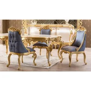 النصر الكلاسيكية خشبية 10-مقاعد قطع أثاث لغرفة الطعام الملكي خشب متين منحوتة مستطيلة طاولة طعام