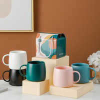 Fabricant OEM de tasses à café en céramique bleu vert foncé mat à bas quantité minimale de commande Tasse en porcelaine à motif de logo personnalisable pour cadeau de festival