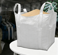 Sacs en vrac PP blancs à quatre boucles de suspension, 1 tonne, épaissis, flexibles, FIBC, conteneurs intermédiaires, sacs de précompactage, vente en gros