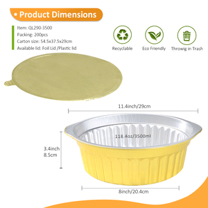 Круглые алюминиевые формы для выпечки 11 дюймов с крышками, глубина 3 дюйма, особо прочные, многоразовые контейнеры для еды - Product Image 1