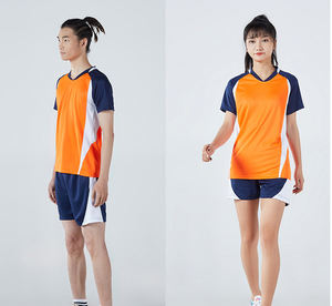 批发快干透气男女短袖套装训练比赛气排球套装 - Product Image 4