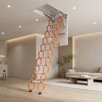 Échelle escamotable en aluminium pour grenier : Escalier escamotable et dissimulé en alliage d'aluminium haute résistance, idéal pour les maisons et les villas
