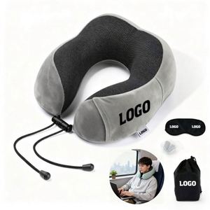 Cadeau promotionnel, oreiller de voyage personnalisé avec logo imprimé, oreiller de voyage en mousse à mémoire de forme, oreiller de voyage en forme de U - Product Image 1