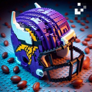 Set de Bloques de Construcción de Plástico para Casco de Rugby Personalizado Elite DIY, para Exhibición de Equipos de <span class=keywords><strong>Liga</strong></span> Profesional - Product Image 2