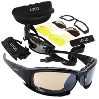 Lunettes de soleil de cyclisme en gros 2023, noires, pour le tir en extérieur, lunettes tactiques de sécurité pour hommes