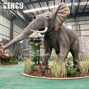 Statue d'éléphant grandeur nature modèle animal de la <span class=keywords><strong>jungle</strong></span> safari pour une utilisation en intérieur centres commerciaux en métal durable parcs d'aventure publics aéroports - Product Image 1