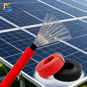 Câble <span class=keywords><strong>solaire</strong></span> PV1-F 1500V DC en gros, 4mm² 6mm², câble photovoltaïque avec isolation en polyoléfine, câble pour <span class=keywords><strong>panneau</strong></span> <span class=keywords><strong>solaire</strong></span> - Product Image 1