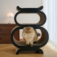 Lit-griffoir pour chat Winners en carton ondulé, grand format en forme de gourde, design détachable, surface incurvée, espace lounge multi-niveaux