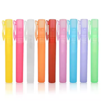 Échantillon de flacons vaporisateurs portables de 10 ml pour alcool, parfum, e-liquide, format stylo, mini, vides, en PET, avec capuchon à clip, pour voyage