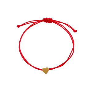Heart Pendant <b>Chain</b> Bracelet Red And Black <b>Rope</b> Zinc Alloy Charm Jewelry Gift For Women - Product Image 5