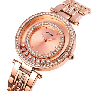 Montre de luxe pour femmes d'affaires Skmei 1740, verre exquis, incrustation de diamants d'eau, perle roulante créative, pointeur à quartz de loisirs - Product Image 1