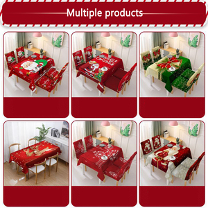 Venta caliente Navidad digital Santa impresión mantel impermeable antideslizante elástico silla CUBIERTA Cubierta de mesa conjunto - Product Image 4