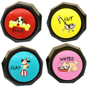 可记录按钮，用于通信的狗按钮，轻松训练你的狗按下按钮和语音他们想要的东西 (4包)