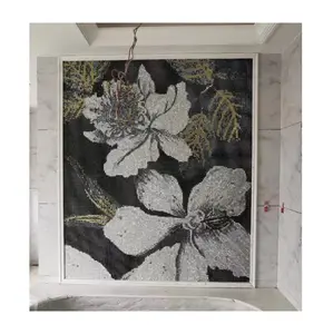 Hand Made Glass Mosaic Craft Tiles Pattern Art Wall Mural Decor For Bathroom Wall Decoration