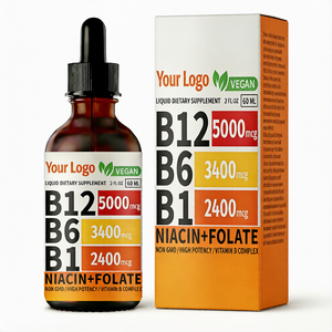 Gotas de <span class=keywords><strong>Complejo</strong></span> Vitamínico <span class=keywords><strong>B</strong></span> Personalizadas, Fabricante OEM GMP, Marca Privada, Gotas Líquidas de Vitaminas <span class=keywords><strong>B</strong></span>, Apoyo al Metabolismo Energético, Gotas Herbales - Product Image 1