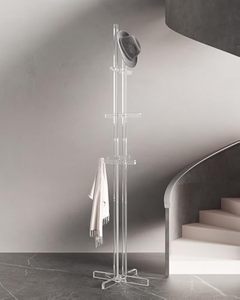 Venta al por mayor de fábrica, diseño moderno, transparente, fácil de montar, perchero acrílico para sala de estar - Product Image 3