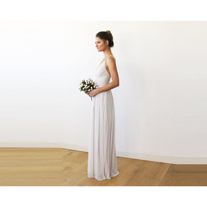 Abito lungo avorio con spalline regolabili # 1170 - Product Image 5