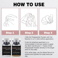 Kit de poudre lyophilisée pour cheveux Applicateur de sérum Masseur du cuir chevelu pour la régénération des cheveux Masseur de cheveux pour la croissance pour hommes et femmes B