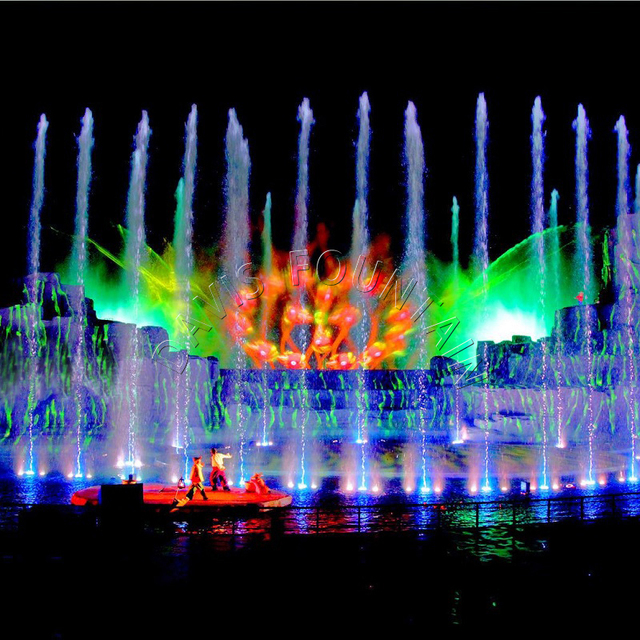 Customized Outdoor Stainless Steel 304 Screen Movie Fountains High Definition Projector 3D Water Hologram Projection