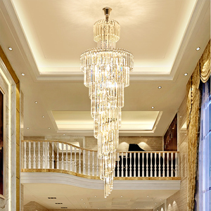 Modern Luxury Mounted Living Room Lustre Hotel Villa <strong>Pendant</strong> <strong>Lighting</strong> Large Round <strong>Chrome</strong> Ceiling <strong>Lighting</strong> K9 Crystal Chandelier - Product Image 6