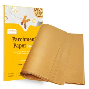 [12 x 16 Inch - 200 Count] Pre-Cut Baking Parchment Paper Sheets Unbleached  Non-Stick Sheets for Baking & Cooking - Kraft