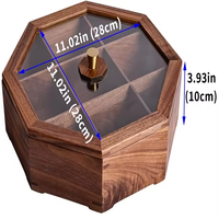 Boîtes à fruits secs en bois au design rétro personnalisé, 9 compartiments, boîte cadeau pour fruits secs avec couvercle transparent pour offrir en cadeau lors de fêtes