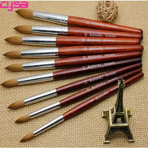 Free Samples Sable Nail Acrylic Wooden Poles Nail Brushes Kolinsky Acrylic For Pure 100% Kolinsky Acrylic Nail Brush