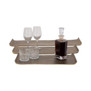 Vassoio Decorativo Rettangolare in Metallo per Tavolino da Caffè, Organizzatore Moderno, Centrotavola per Bagno e Gioielli - Product Image 2