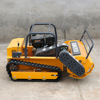 Tondeuses à fléaux télécommandées sur chenilles, robustes, à essence, certifiées EPA, 800 mm, moteur Loncin 459 CC, pour exploitation agricole fruitière