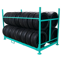 Sinocube OEM Rayonnage de stockage d'entrepôt en acier tubulaire mobile et empilable, type Stillage pour pneus de camion et palettes, et support à pneus pliable