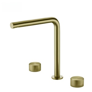 Grifo mezclador de caída de agua de baño cromado negro de diseño moderno, <span class=keywords><strong>grifos</strong></span> de lavabo ocultos termostáticos de dos funciones - Product Image 3