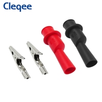 Cleqee P1068 Kit de câbles de test universels BNC vers fiche banane 2 mm pour oscilloscope avec crochets de test, pinces crocodiles et sondes de test à fiche plate