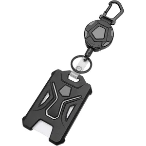 Porte-Badge rétractable robuste avec mousqueton porte-Badge avec Clip de ceinture porte-clés pour carte de nom porte-clés