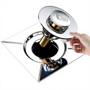 OEM Bathroom Floor Drain Foot Pressing Pushtype Bouncing Core Deodorizer Antibackflow Modern Simple Design Bathroom Accessories - Product Image 4