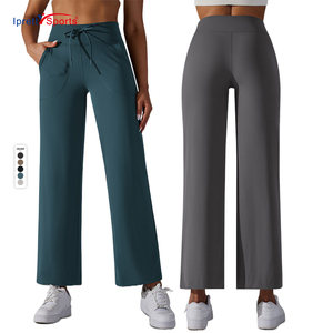 Trang phục tập luyện nới lỏng Quần thể dục thẳng có thể điều chỉnh phòng tập thể dục ngoài trời chạy thể thao Quần thể thao Nhân Quả với túi - Product Image 1