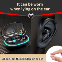 Écouteurs intra-auriculaires sans fil TWS X55 à faible latence 2023, mini écouteurs de sommeil invisibles pour le sport avec étui de chargement