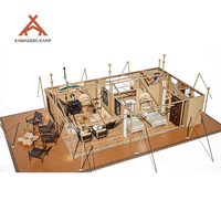 Tente de camping de luxe Kawagebo Kamp (KK) pour 3-4 personnes, imperméable en PVDF, style safari, avec salle de bain, pour les centres de villégiature et les hôtels