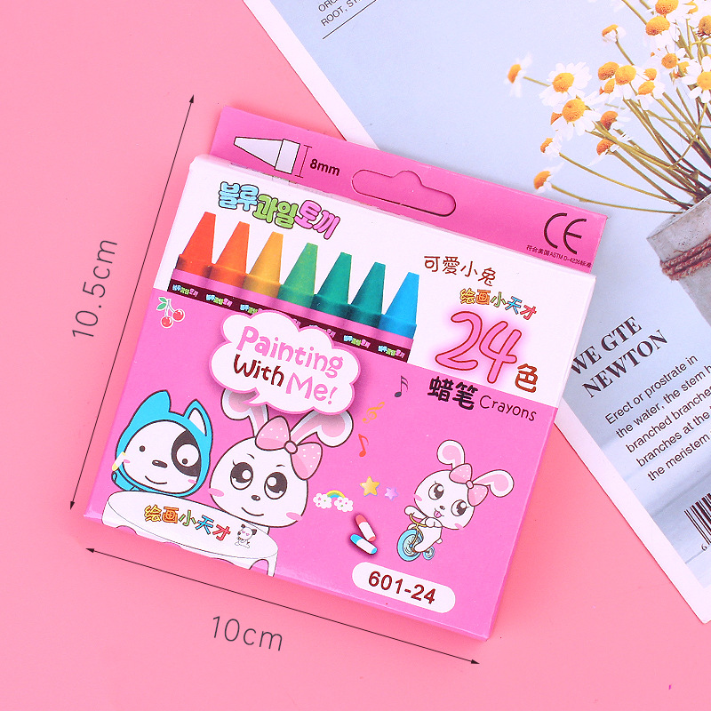 24 colors crayon pink