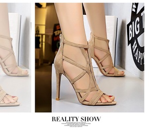 Sandali con Tacco da Donna, Scarpe Sexy con Cinturino alla Caviglia, Punta a Spillo, Tacco Alto, Stile Vintage, per Uso Quotidiano, in PU con Fibbia - Product Image 6