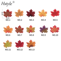 FZH316 — feuilles d'érable artificielles colorées, vente en gros, assorties, pour événements, mariages, décoration, Pack de 50 unités