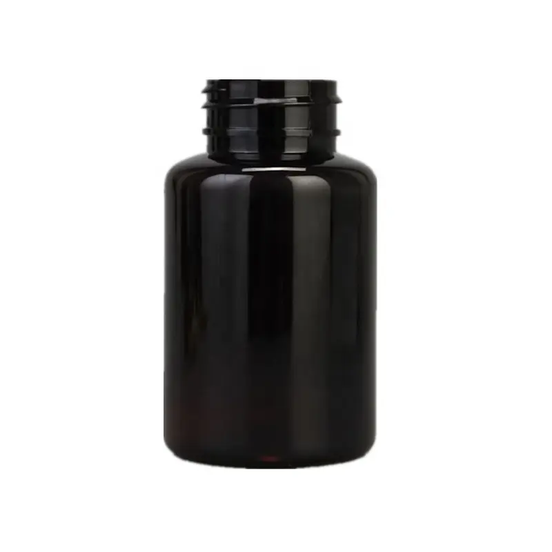 PET sólido negro vacío envases de plástico medicina píldora cápsula botellas tarro 80ml 100mL 120ml 150ml 175ml 200ml 250ml 300cc 500g