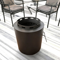 XINYI T01 Brasero d'extérieur à combustion secondaire, grand modèle 19,2 pouces, en fer thermolaqué noir, sans fumée, pour camping, à bois