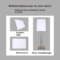 Boîte à lumière publicitaire ultra-mince A3/A2/A1 simple face en verre trempé panneau d'affichage intérieur ouvert présentoir pour affiches Source de lumière LED